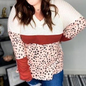 Blush Ivory & Leopard Print Tunic